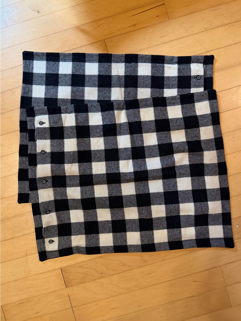 Ralph Lauren Home Black & Cream Buffalo Plaid Wool Pillow Covers Set of 2